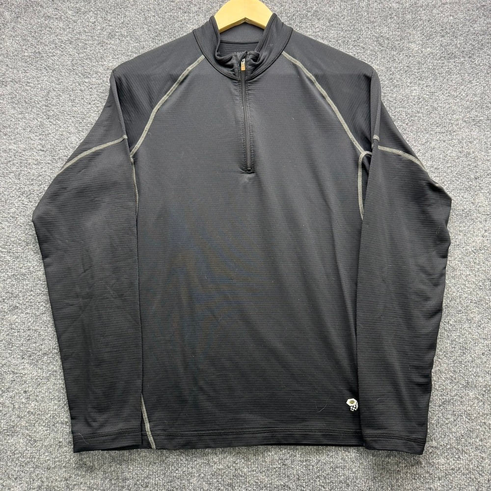 Mountain Hardwear Performance Top Mens Size M Black Long Sleeve 1/4 Zip Pullover